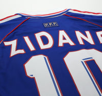 1998/00 ZIDANE #10 France Vintage adidas Home Football Shirt (S/M) World Cup 98
