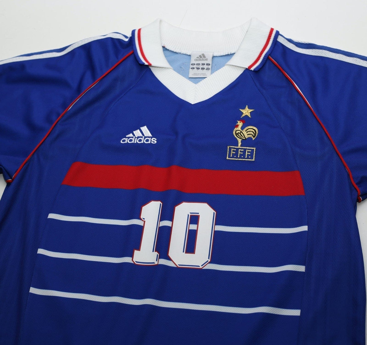 1998/00 ZIDANE #10 France Vintage adidas Home Football Shirt (S/M) World Cup 98
