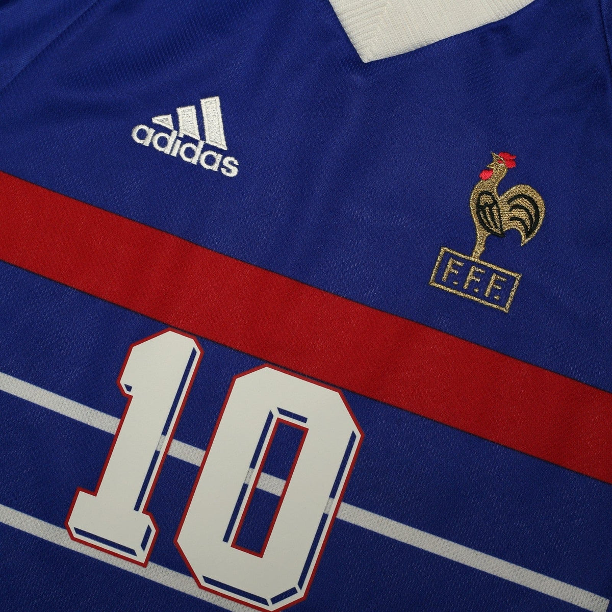 1998/00 Zidane #10 France Vintage adidas Home Football Shirt (S) World Cup 98