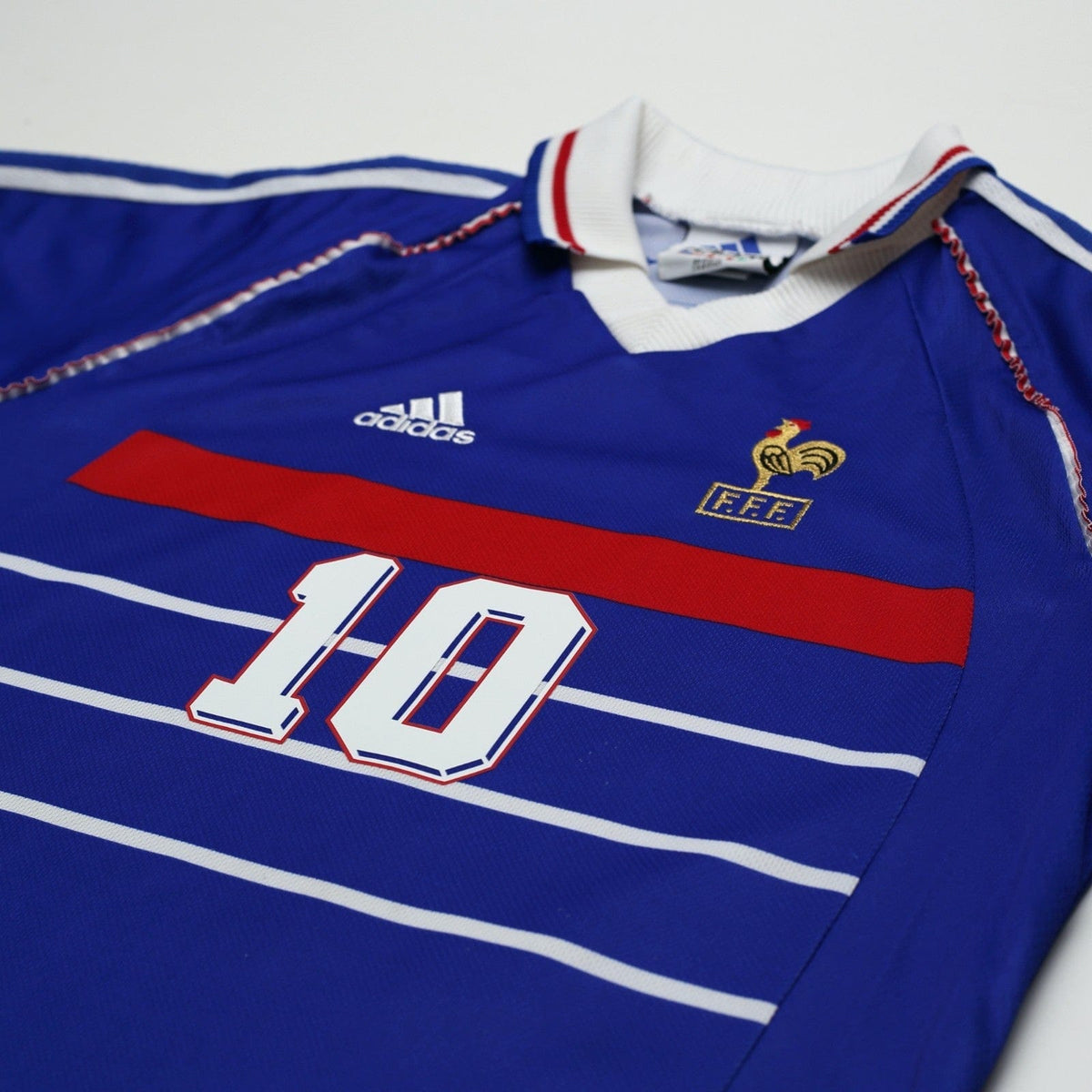 1998/00 Zidane #10 France Vintage adidas Home Football Shirt (S) World Cup 98