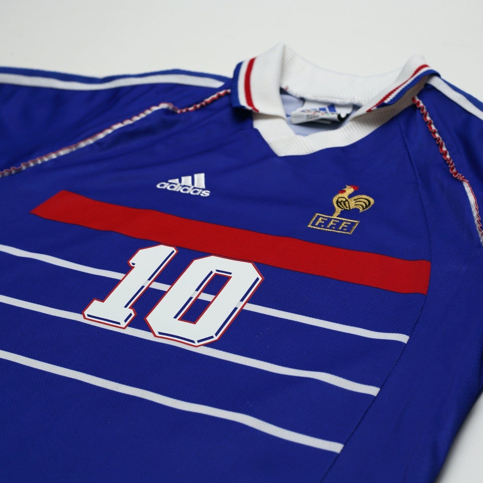 1998/00 Zidane #10 France Vintage adidas Home Football Shirt (S) World Cup 98
