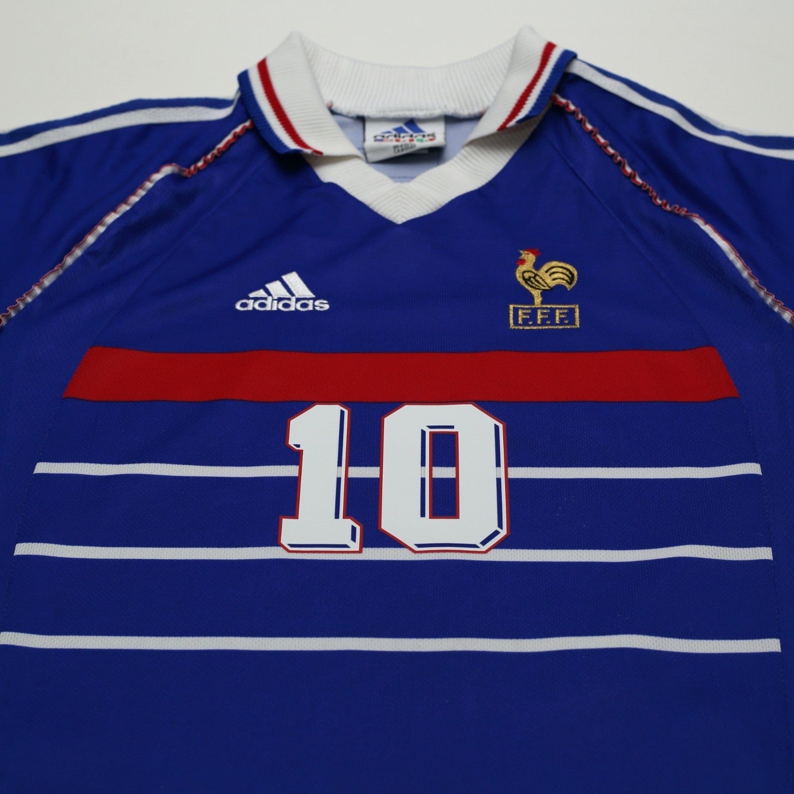 1998/00 Zidane #10 France Vintage adidas Home Football Shirt (S) World Cup 98