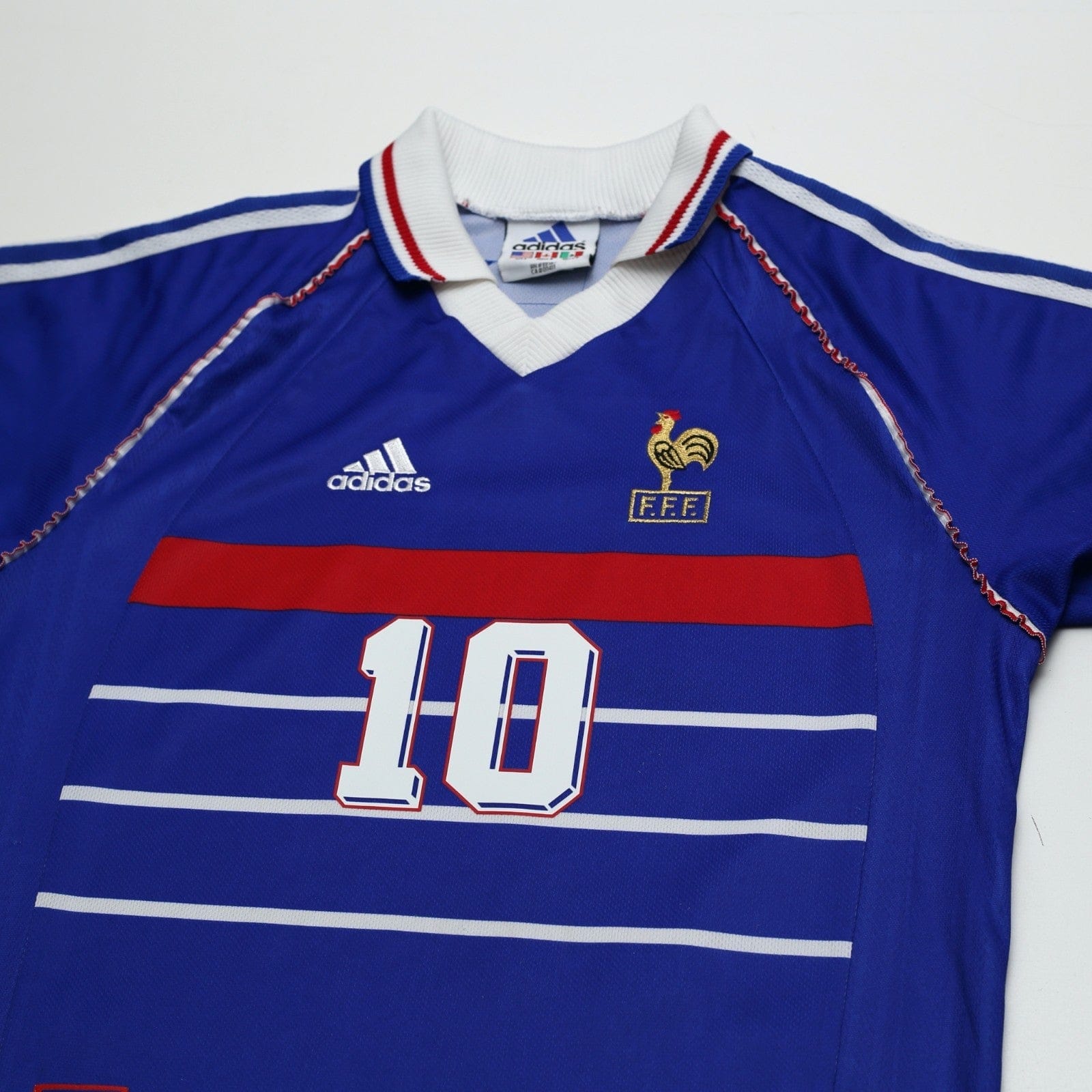 1998/00 Zidane #10 France Vintage adidas Home Football Shirt (S) World Cup 98