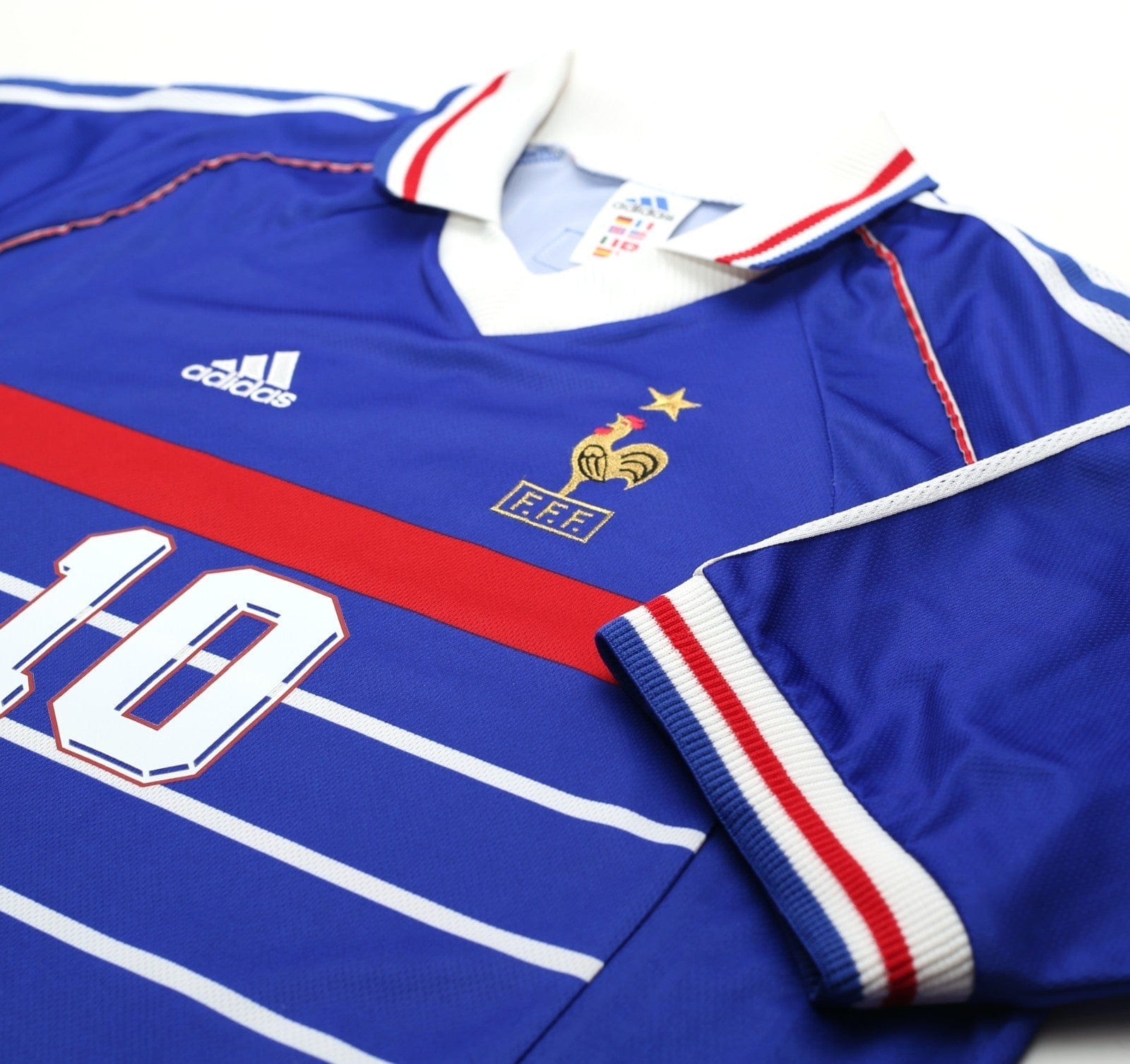 1998/00 ZIDANE #10 France Vintage adidas Home Football Shirt (XL) World Cup 98