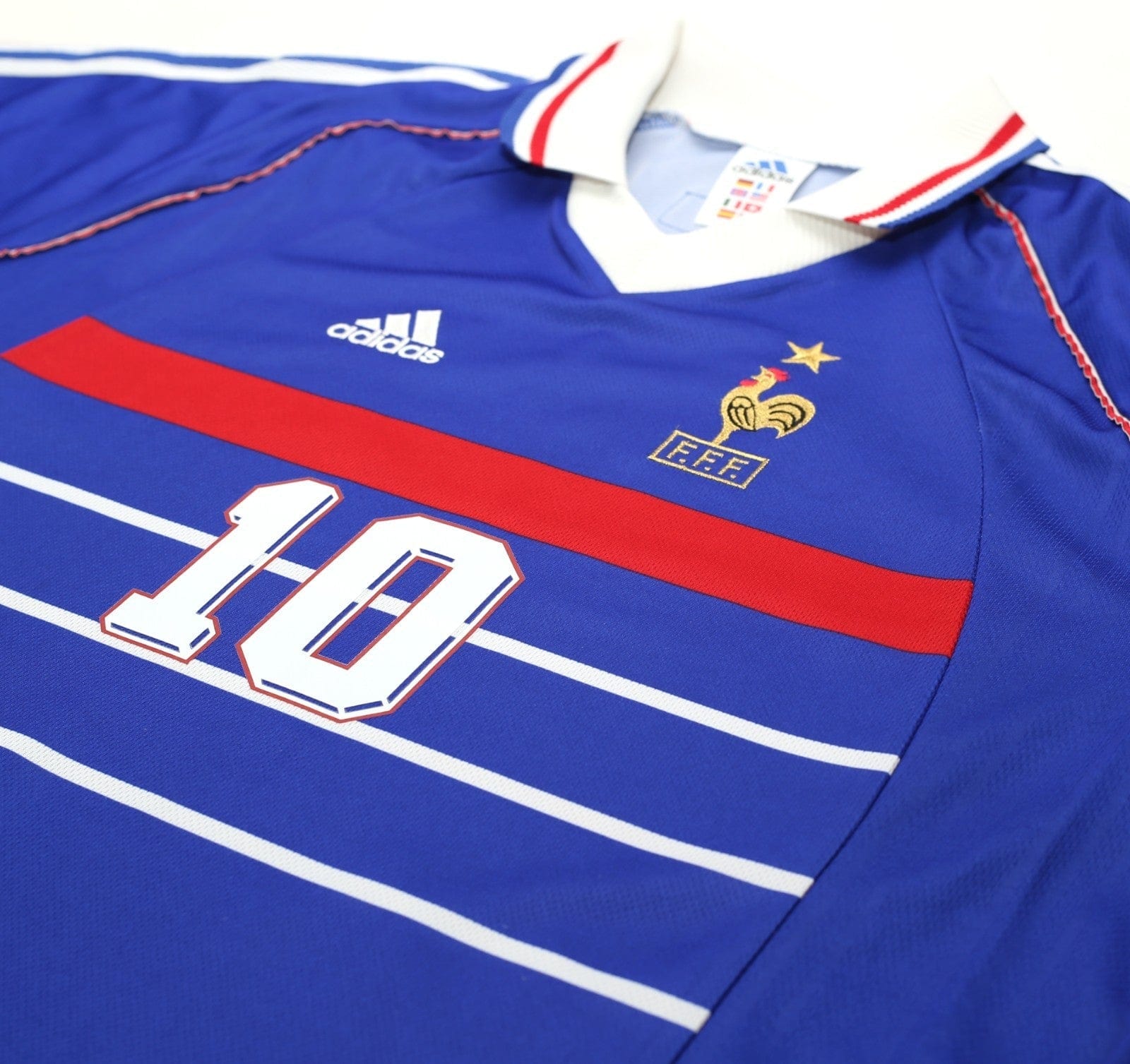1998/00 ZIDANE #10 France Vintage adidas Home Football Shirt (XL) World Cup 98