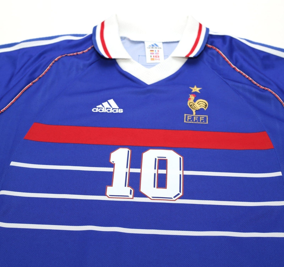1998/00 ZIDANE #10 France Vintage adidas Home Football Shirt (XL) World Cup 98