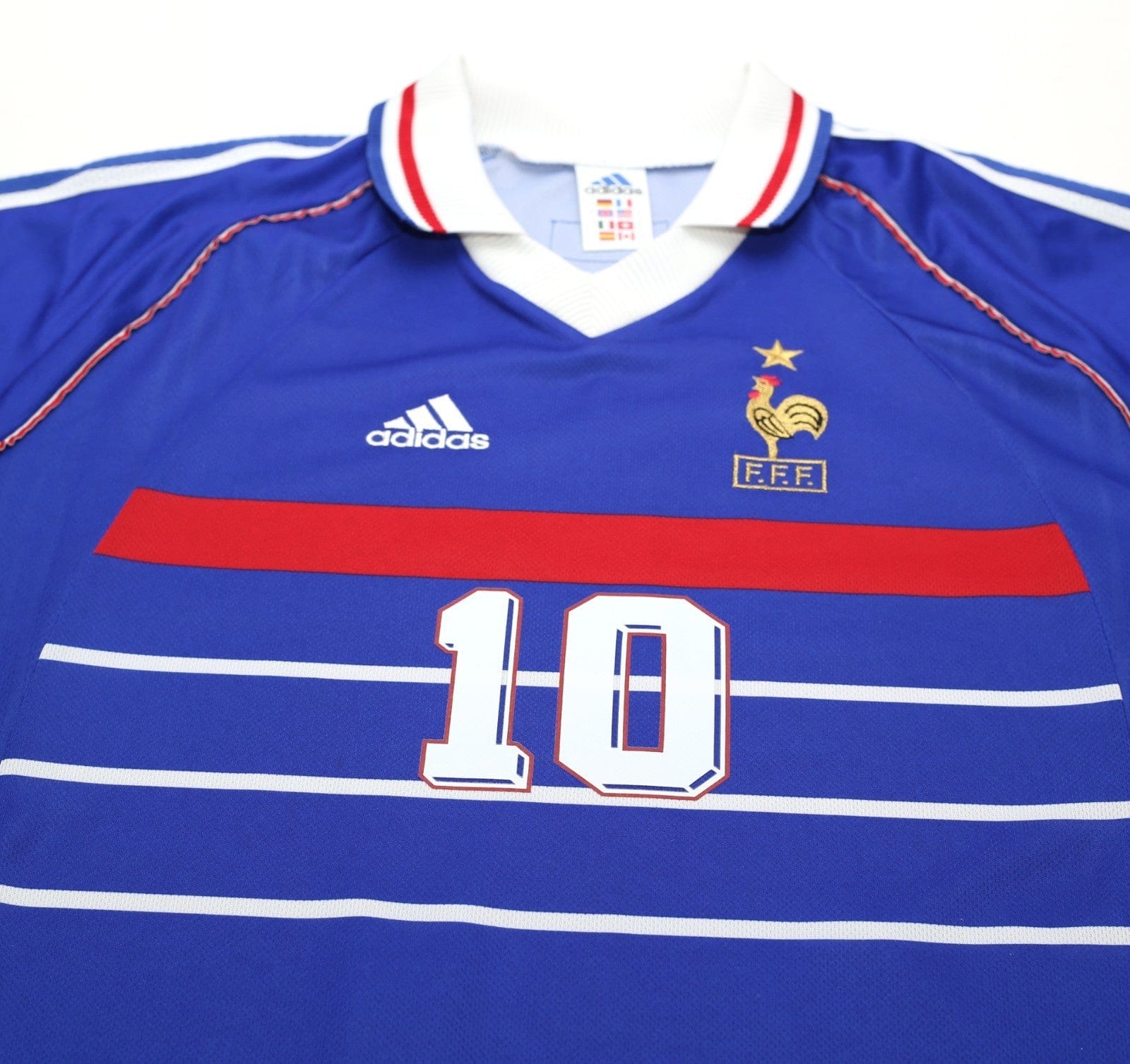 1998/00 ZIDANE #10 France Vintage adidas Home Football Shirt (XL) World Cup 98