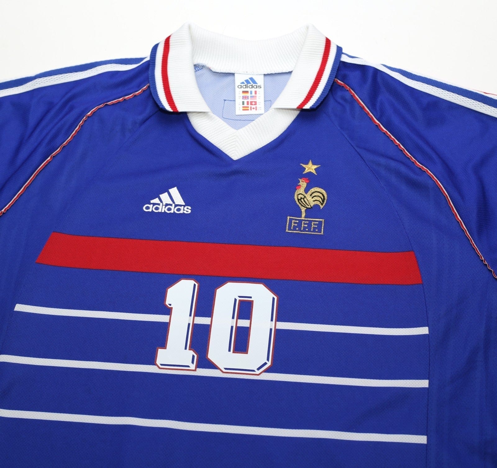 1998/00 ZIDANE #10 France Vintage adidas Home Football Shirt (XL) World Cup 98