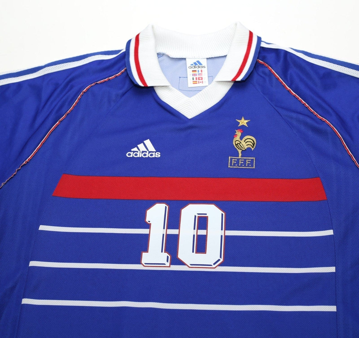 1998/00 ZIDANE #10 France Vintage adidas Home Football Shirt (XL) World Cup 98