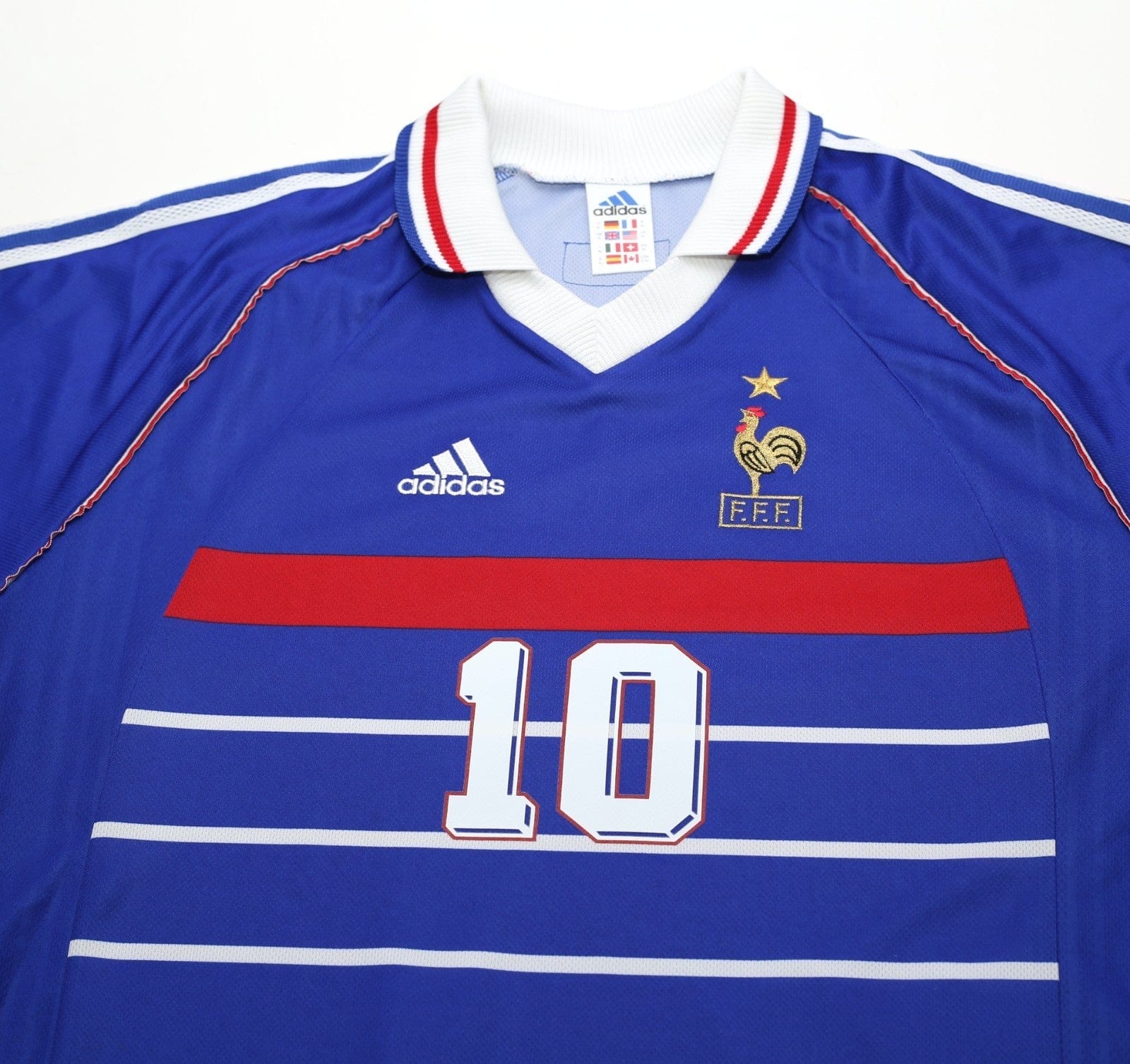 1998/00 ZIDANE #10 France Vintage adidas Home Football Shirt (XL) World Cup 98