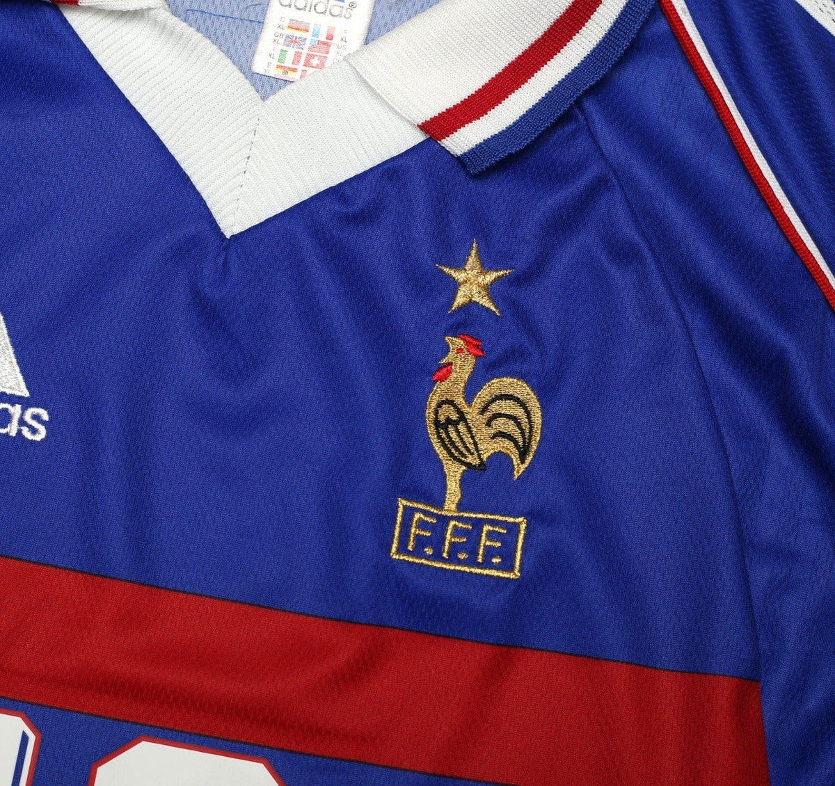 1998/00 ZIDANE #10 France Vintage adidas Home Football Shirt (XL) World Cup 98