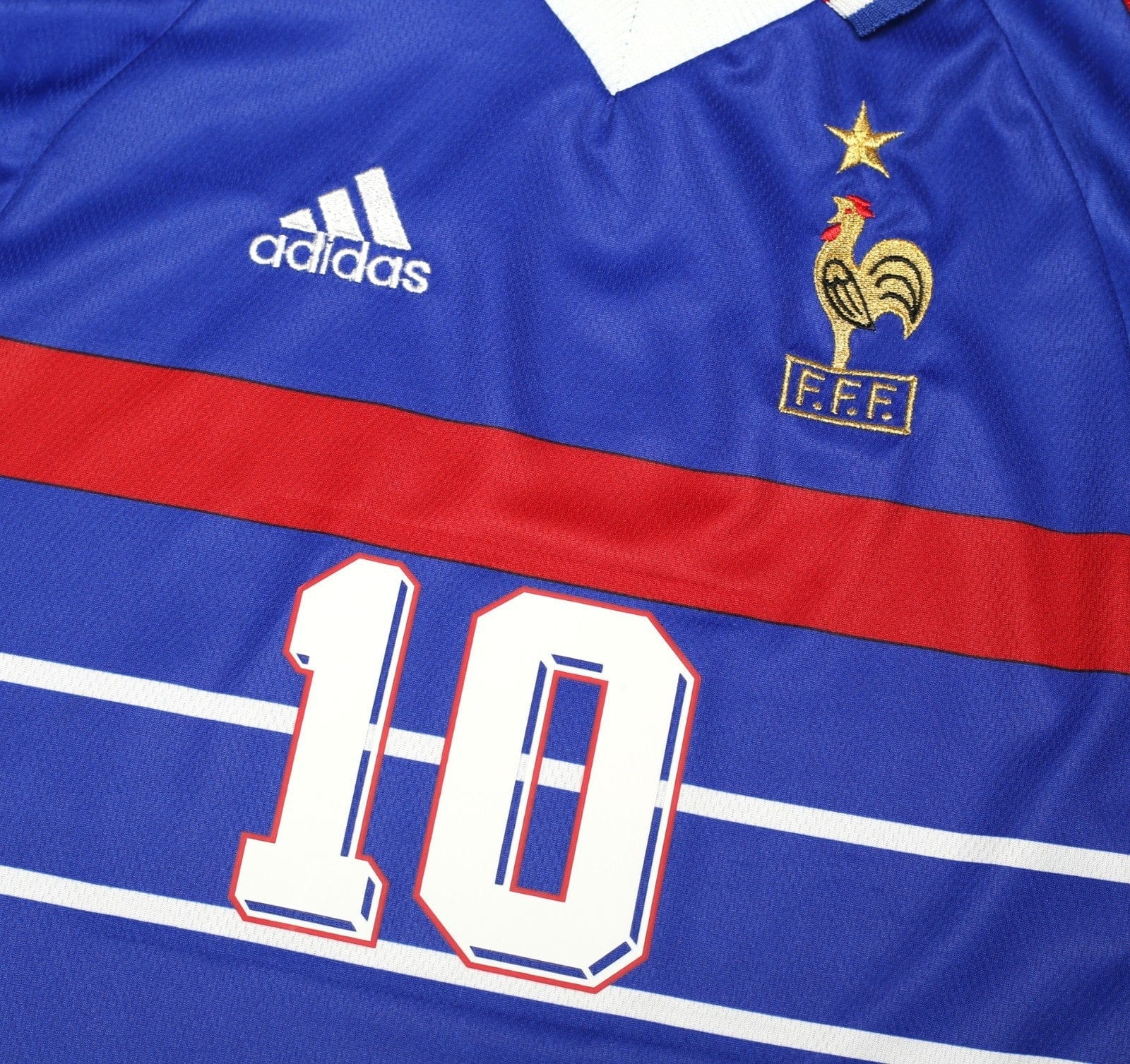 1998/00 ZIDANE #10 France Vintage adidas Home Football Shirt (XL) World Cup 98