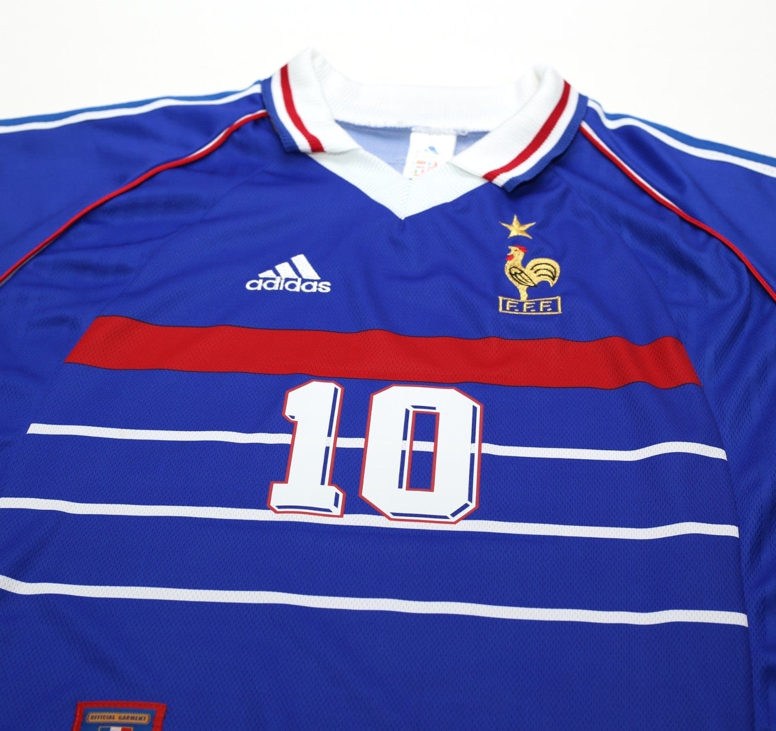 1998/00 ZIDANE #10 France Vintage adidas Home Football Shirt (XL) World Cup 98