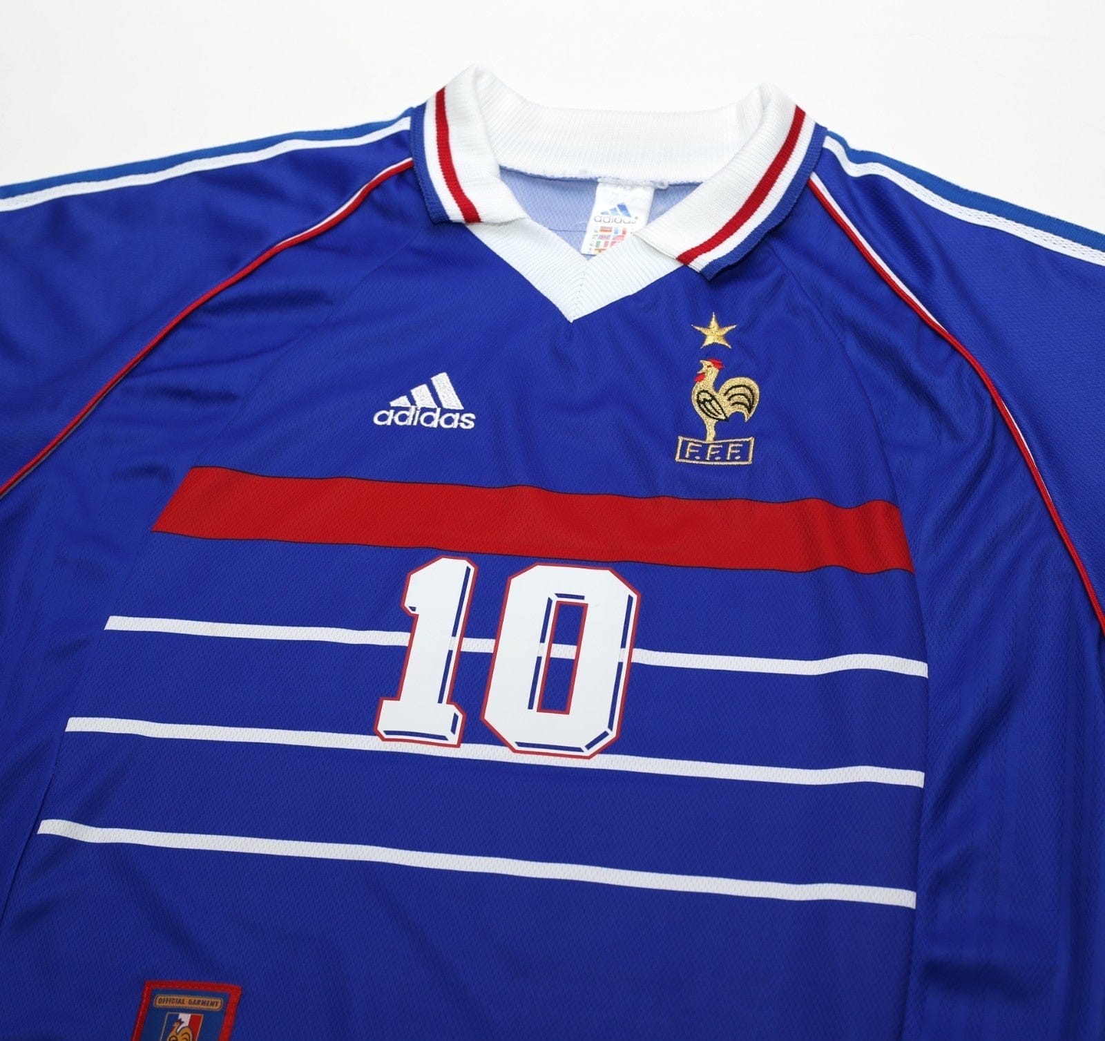 1998/00 ZIDANE #10 France Vintage adidas Home Football Shirt (XL) World Cup 98