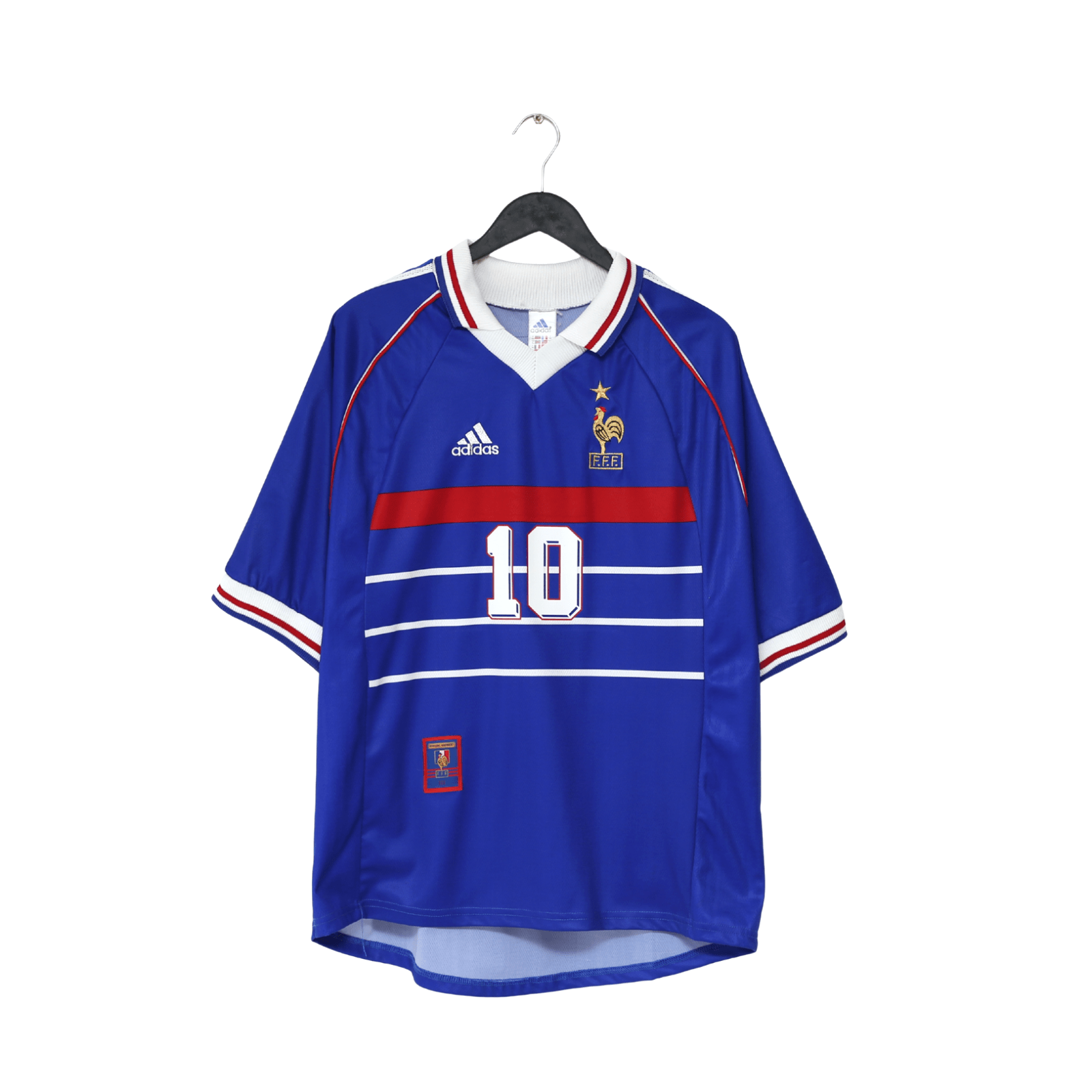 1998/00 ZIDANE #10 France Vintage adidas Home Football Shirt (XL) World Cup 98