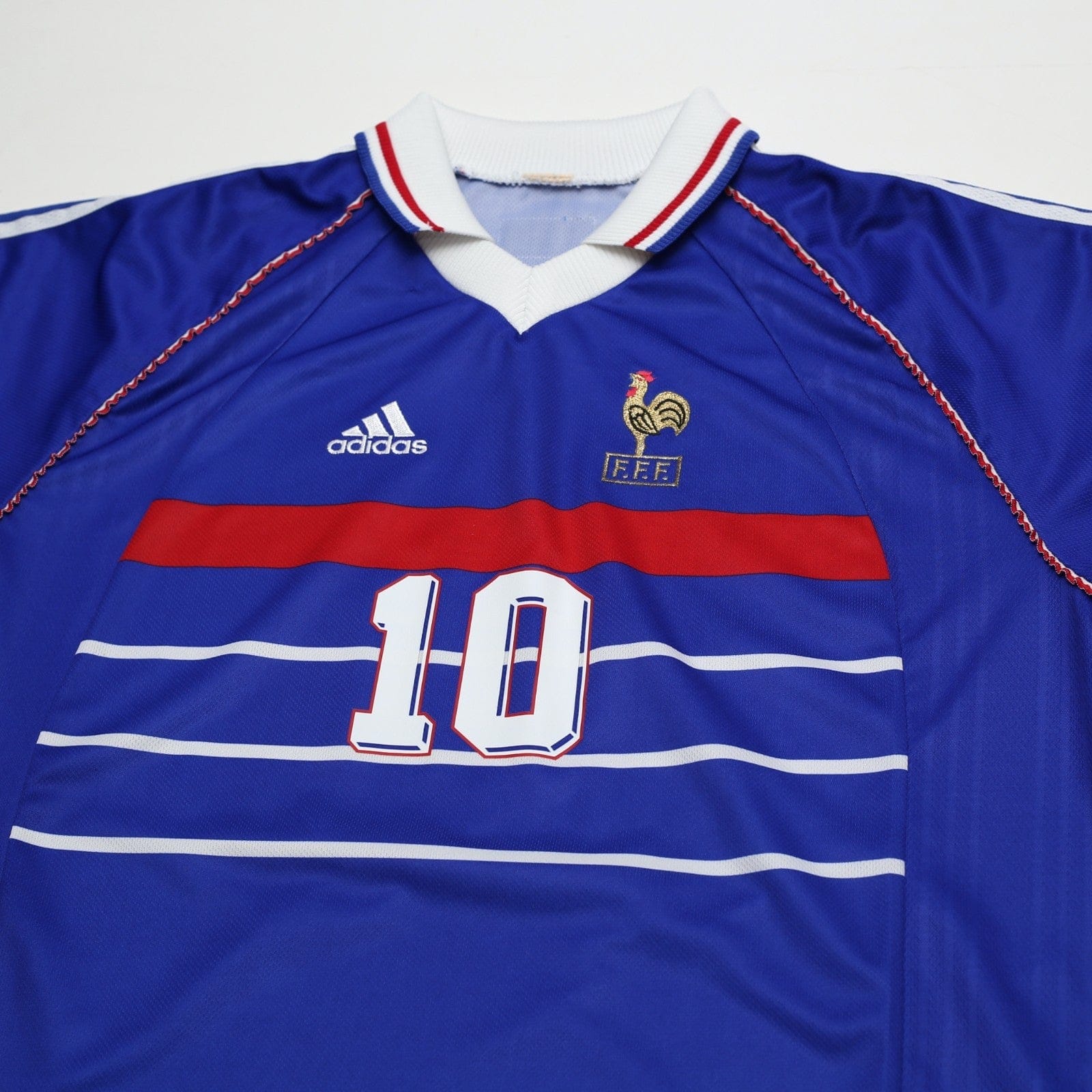 1998/00 Zidane #10 France Vintage adidas Home Football Shirt (XL) World Cup 98