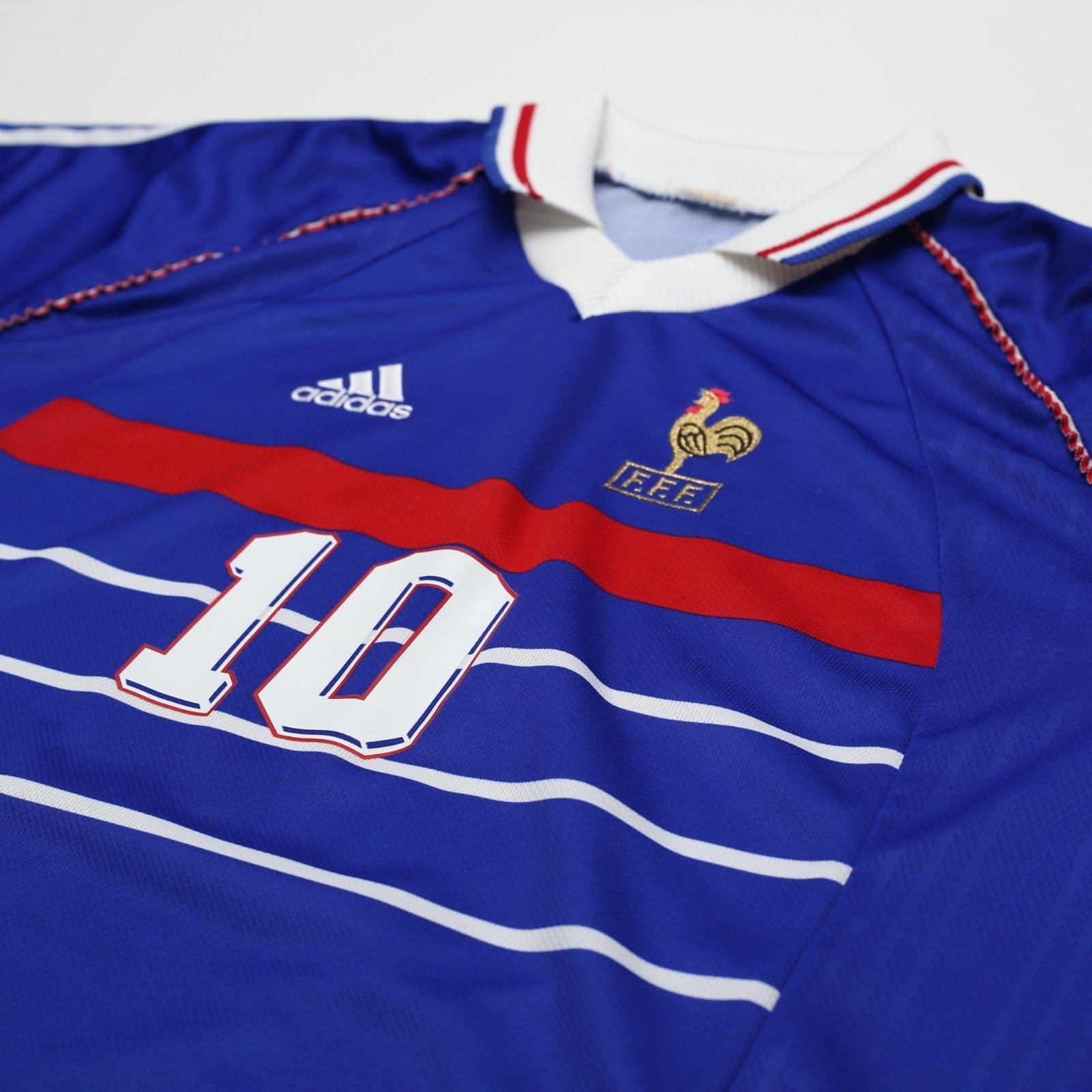 1998/00 Zidane #10 France Vintage adidas Home Football Shirt (XL) World Cup 98