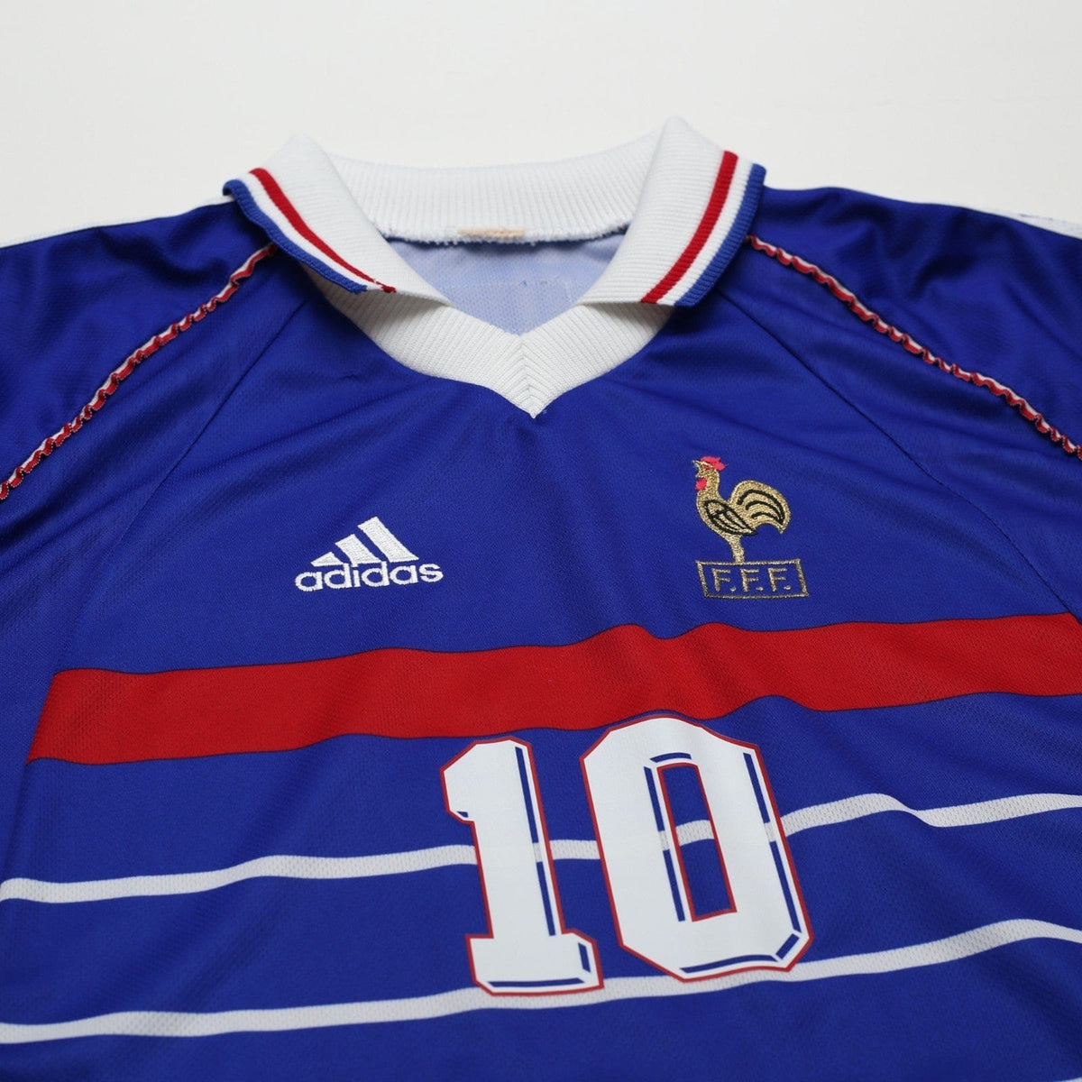 1998/00 Zidane #10 France Vintage adidas Home Football Shirt (XL) World Cup 98