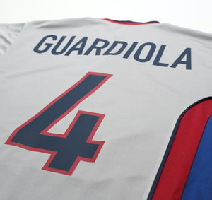 1998/01 GUARDIOLA #4 Barcelona Vintage Nike Away Football Shirt (M)