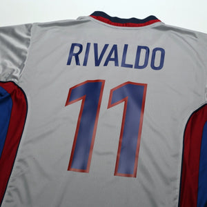 1998/01 Rivaldo #11 Barcelona Vintage Nike Centenary Away Football Shirt (L)