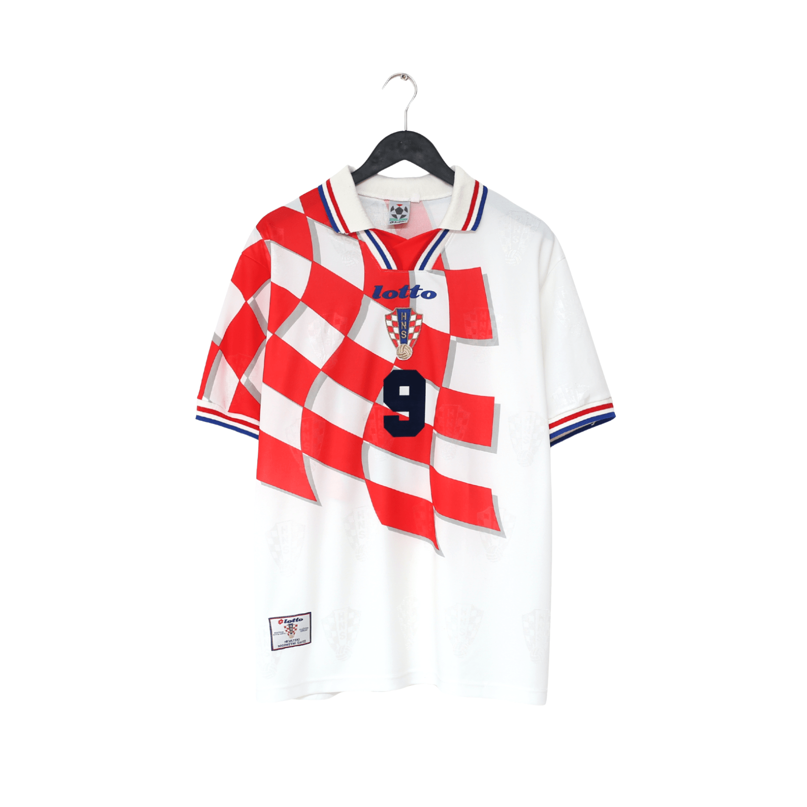 1998/01 SUKER #9 Croatia Vintage Lotto Home Football Shirt 40/42 (L) WC 98