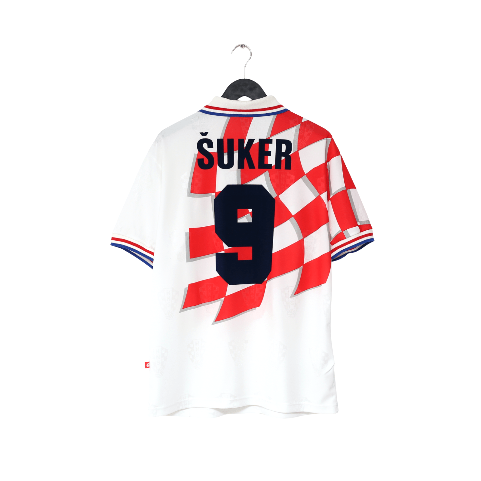 1998/01 SUKER #9 Croatia Vintage Lotto Home Football Shirt 40/42 (L) WC 98