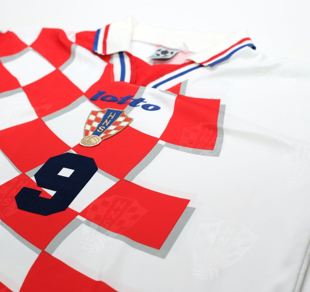 1998/01 SUKER #9 Croatia Vintage Lotto Home Football Shirt 40/42 (L) WC 98