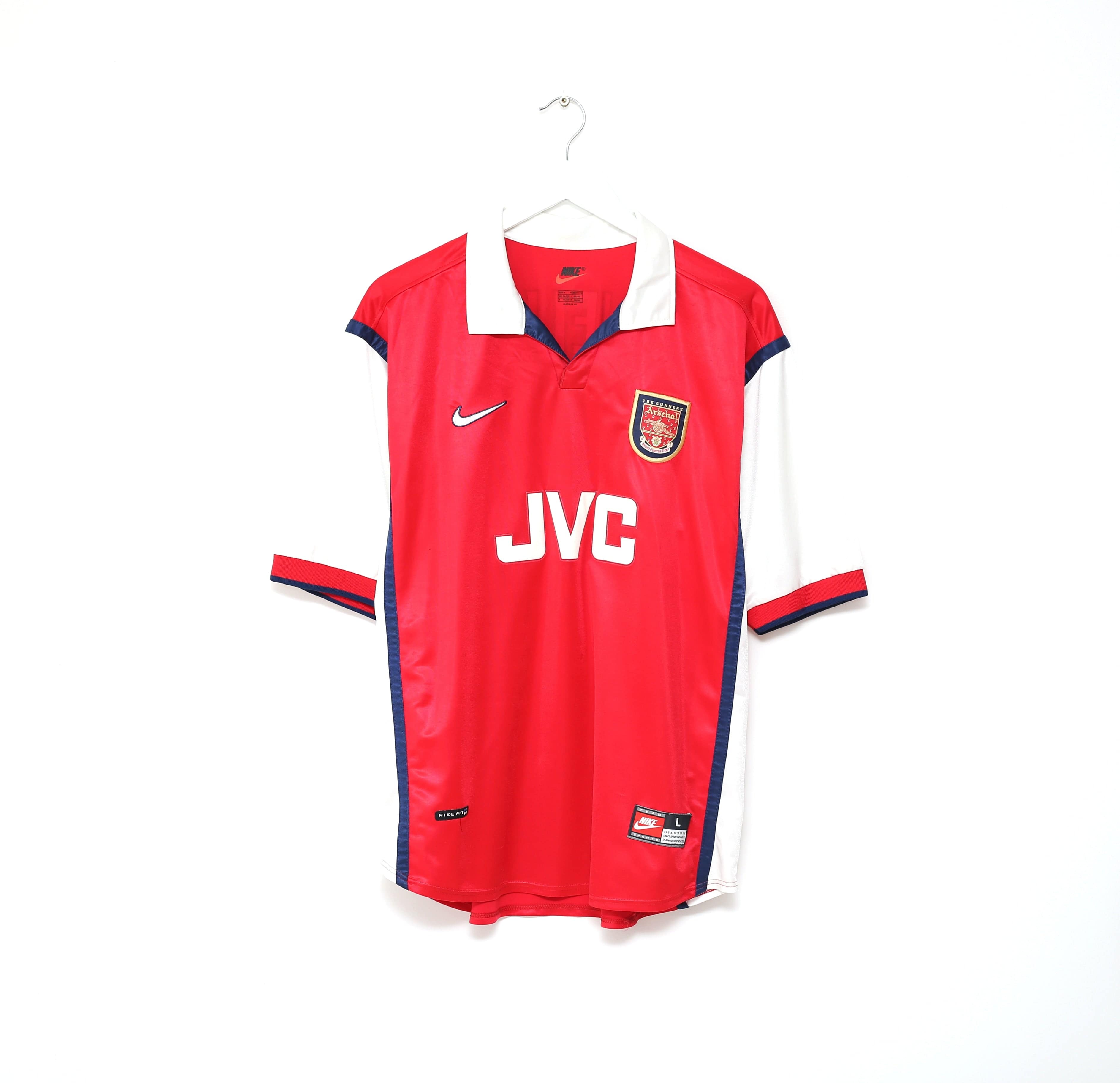 1998/99 ANELKA #9 Arsenal Vintage Nike UCL Home Football Shirt Jersey