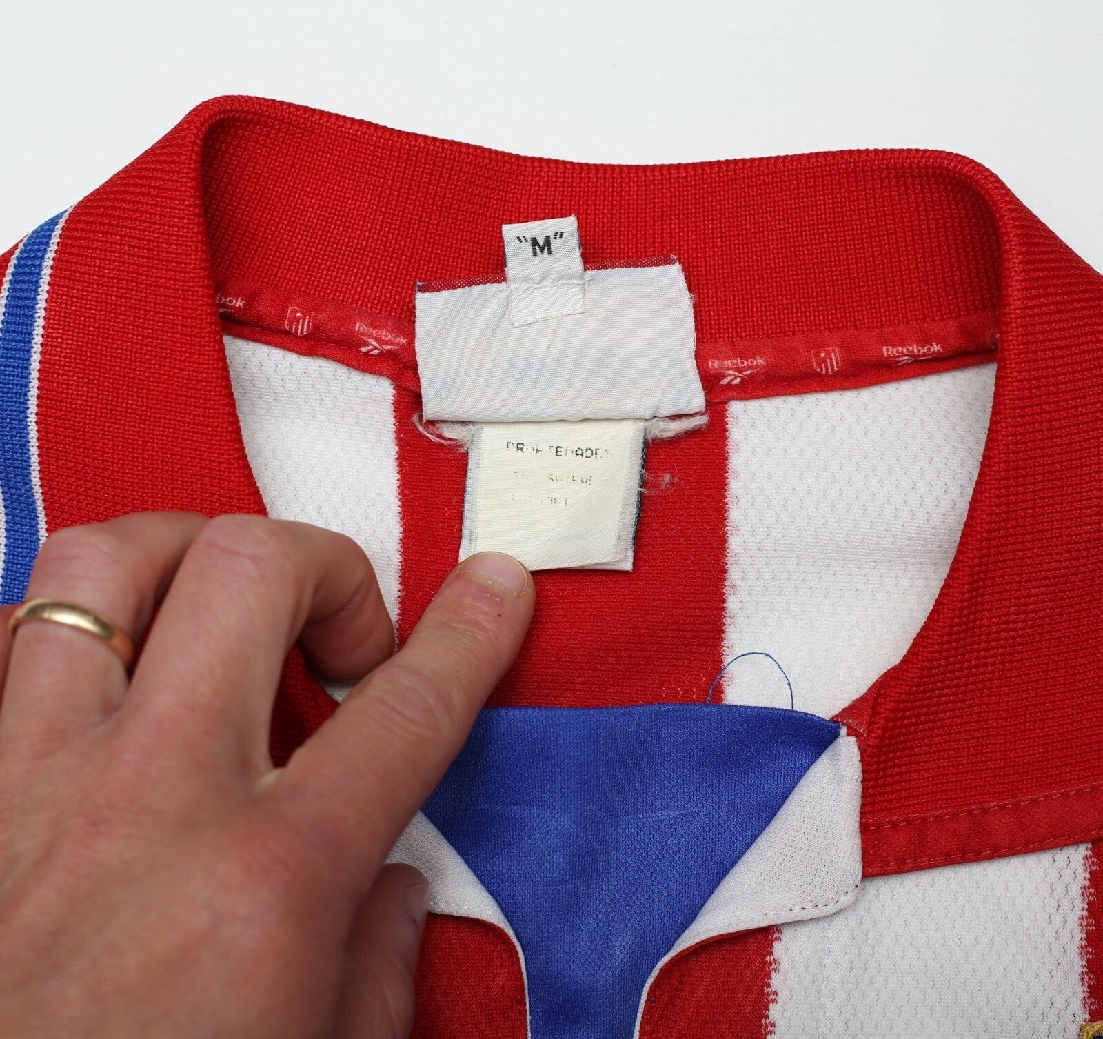 1998/99 ATLETICO MADRID Vintage Reebok Home Football Shirt (M)