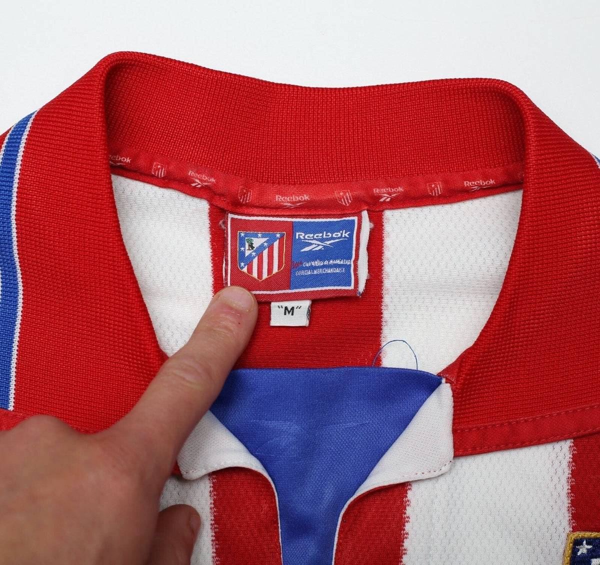 1998/99 ATLETICO MADRID Vintage Reebok Home Football Shirt (M)