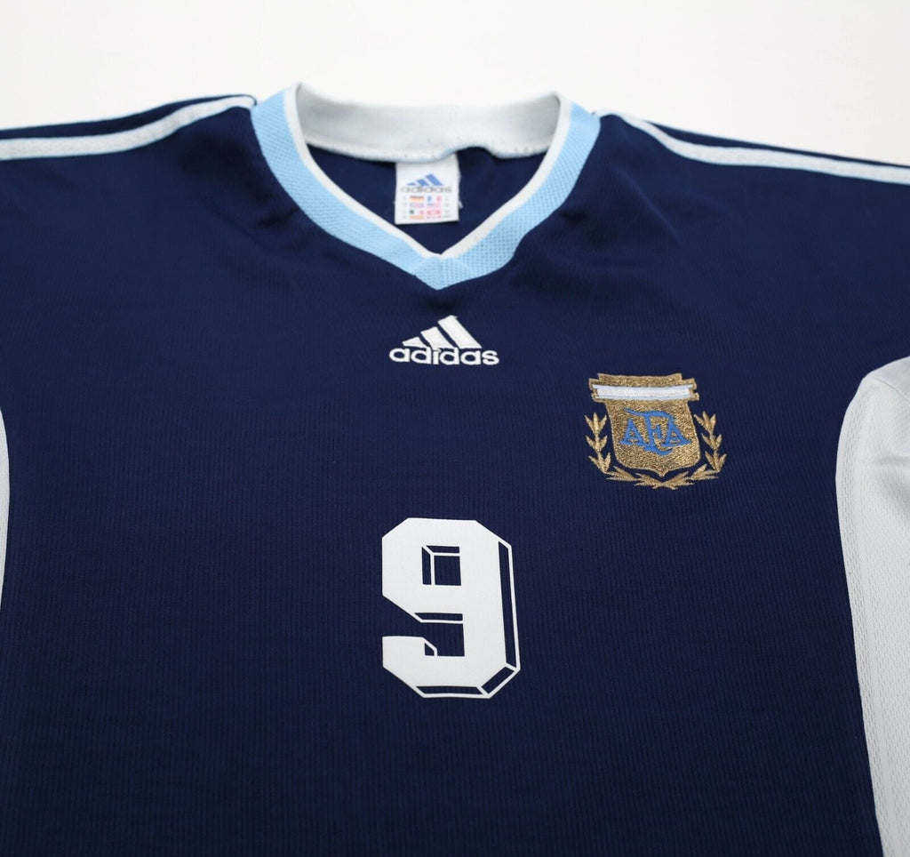 1998/99 BATISTUTA #9 Argentina Vintage adidas Away Football Shirt (M) WC 1998