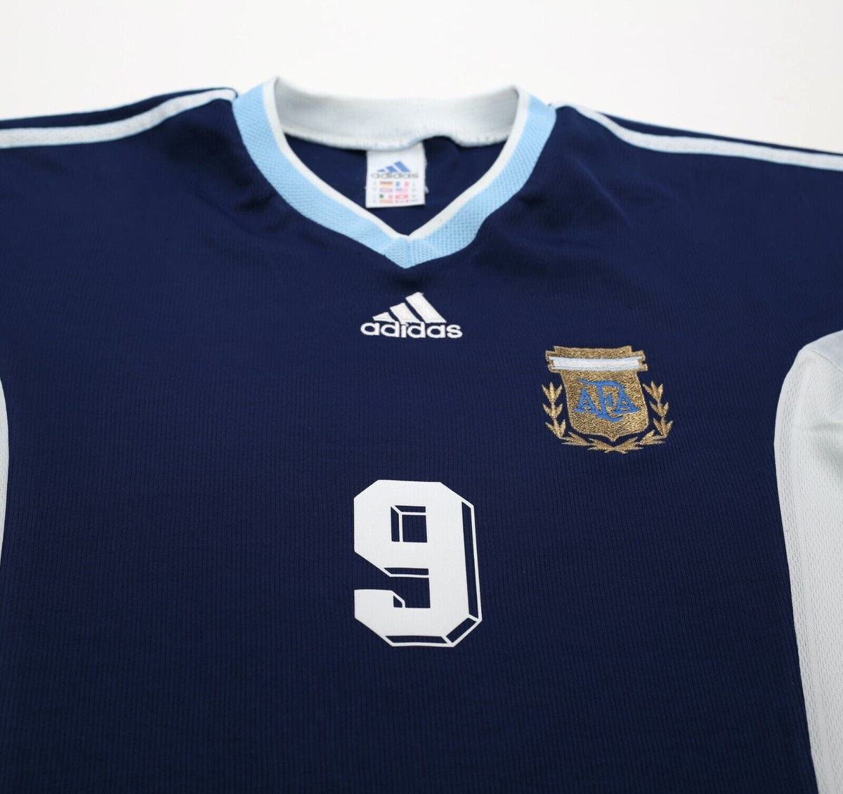 1998/99 BATISTUTA #9 Argentina Vintage adidas Away Football Shirt (M) WC 1998