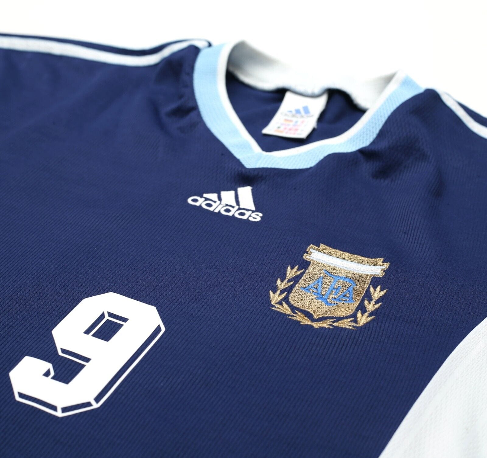 1998/99 BATISTUTA #9 Argentina Vintage adidas Away Football Shirt (M) WC 1998