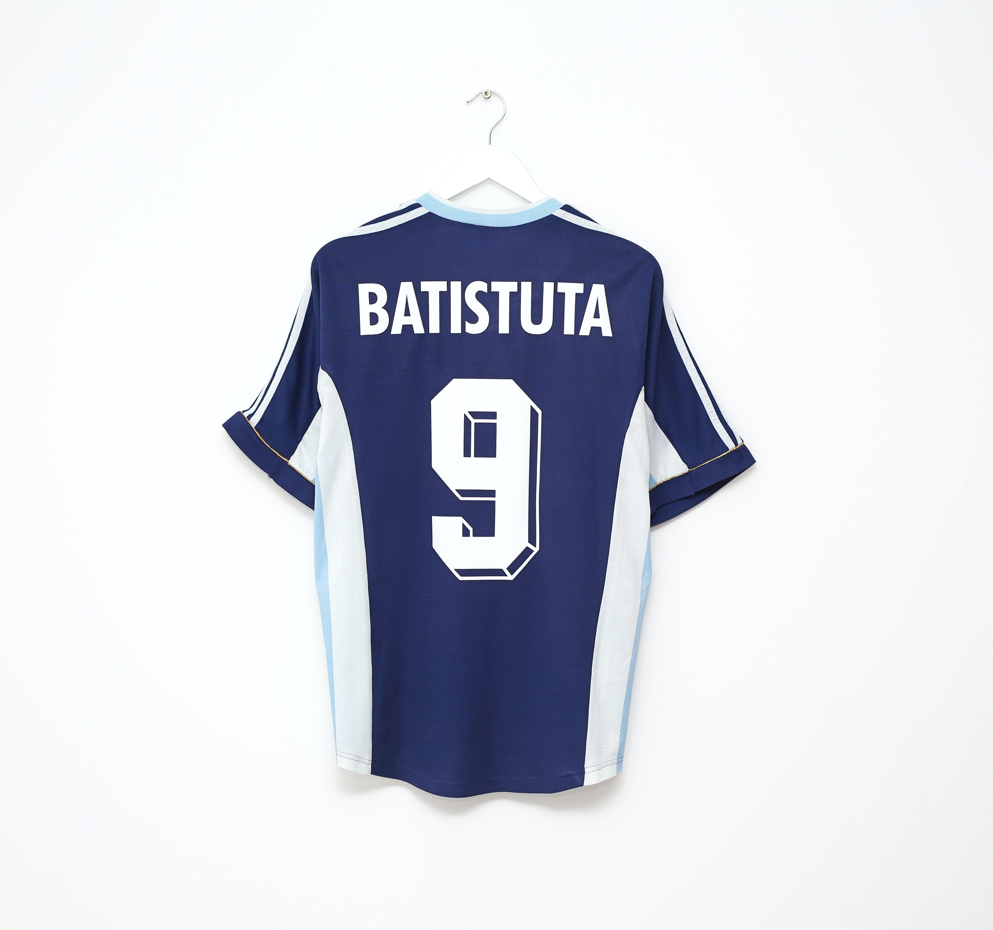 1998/99 BATISTUTA #9 Argentina Vintage adidas Away Football Shirt (M) WC 1998