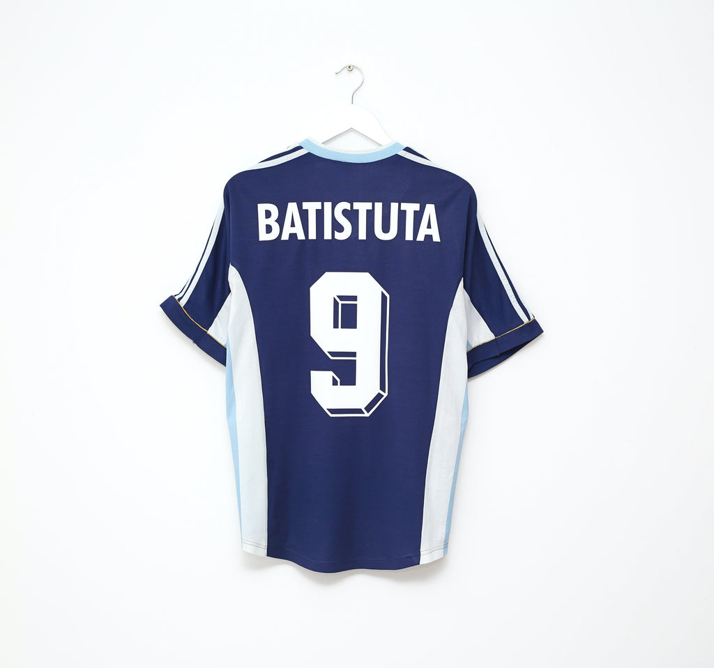 1998/99 BATISTUTA #9 Argentina Vintage adidas Away Football Shirt (M) WC 1998