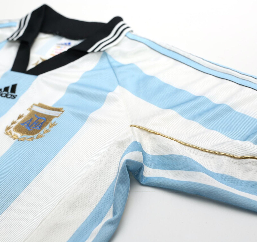 1998/99 BATISTUTA #9 Argentina Vintage adidas Home Football Shirt (M) WC 1998