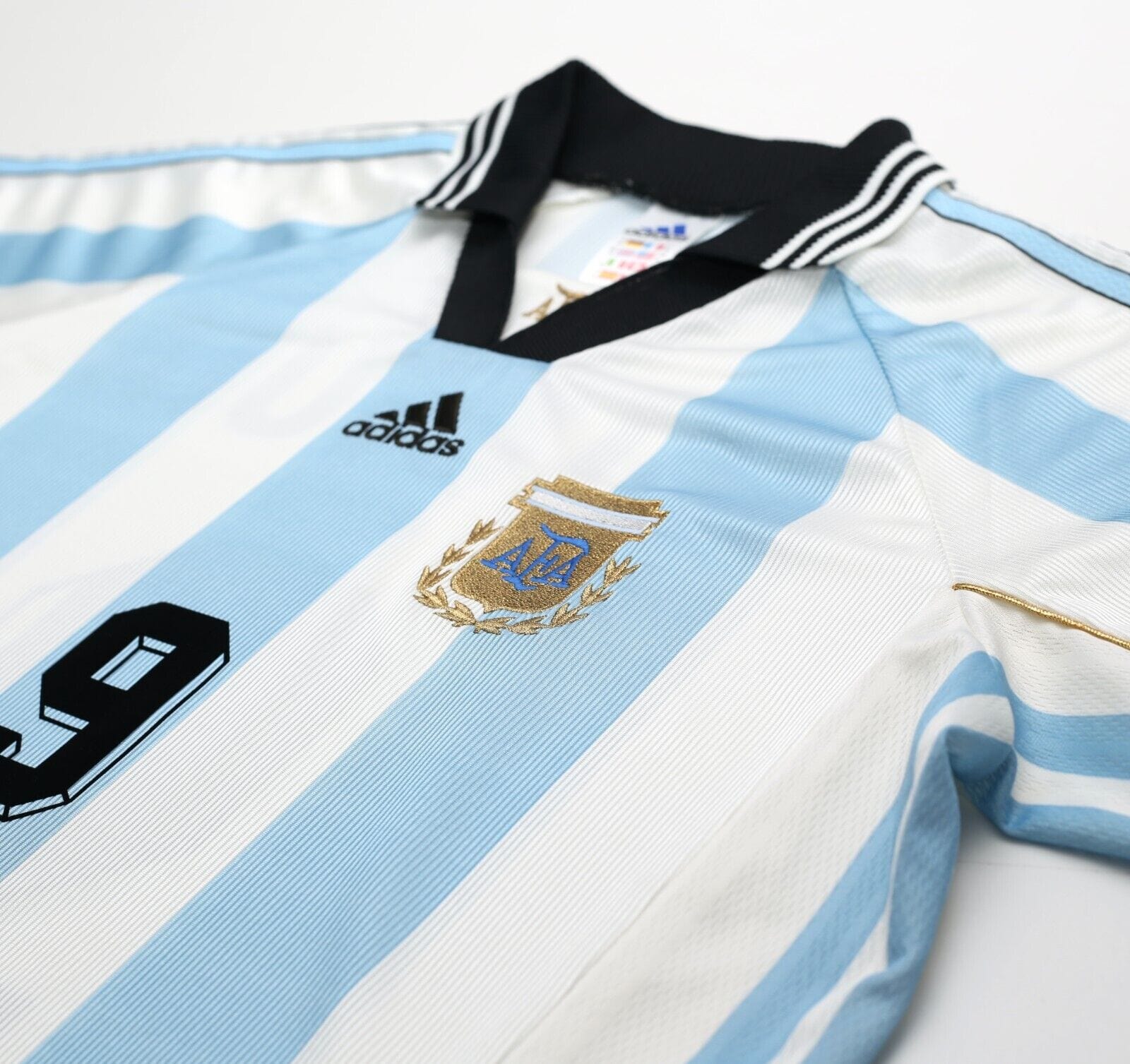 1998/99 BATISTUTA #9 Argentina Vintage adidas Home Football Shirt (M) WC 1998