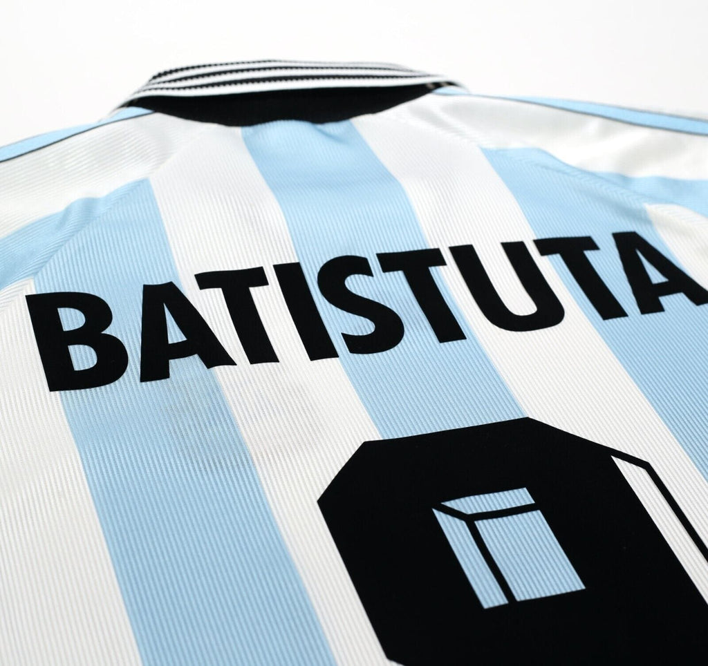 1998/99 BATISTUTA #9 Argentina Vintage adidas Home Football Shirt (M) WC 1998