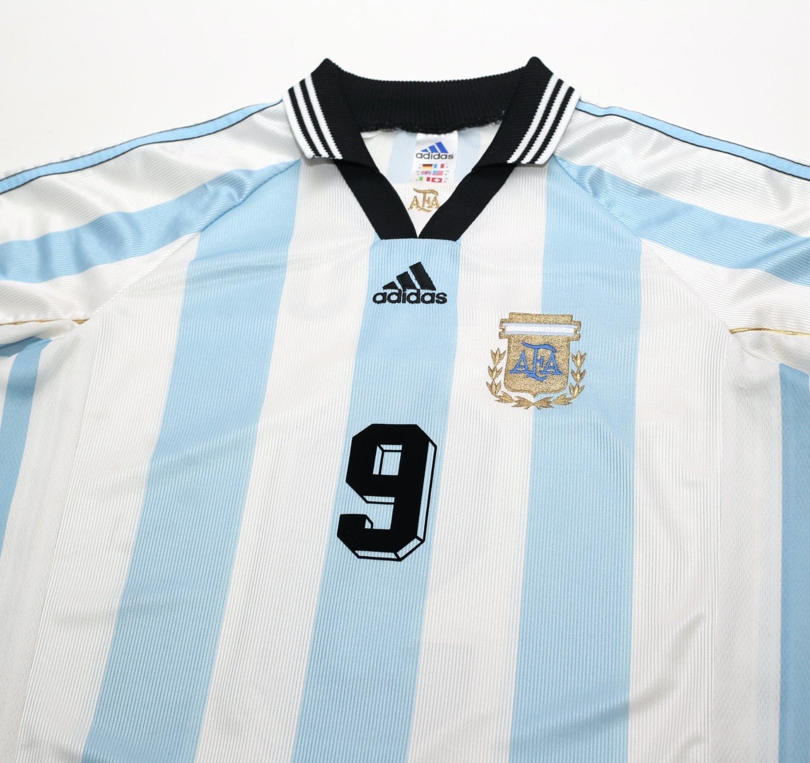 1998/99 BATISTUTA #9 Argentina Vintage adidas Home Football Shirt (M) WC 98