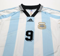 1998/99 BATISTUTA #9 Argentina Vintage adidas Home Football Shirt (M) WC 98