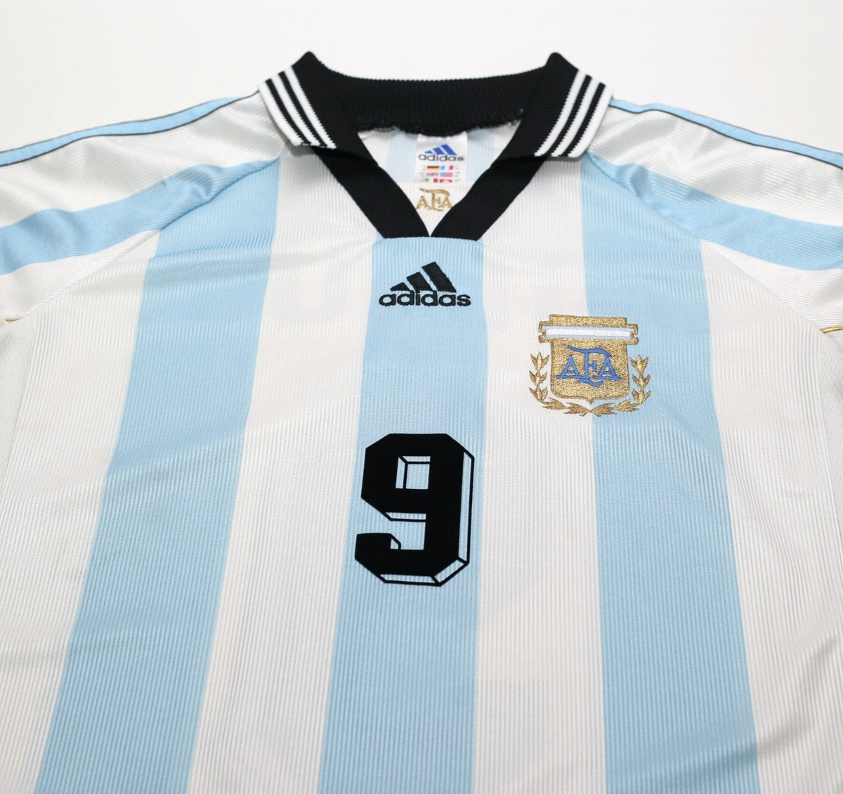 1998/99 BATISTUTA #9 Argentina Vintage adidas Home Football Shirt (M) WC 98