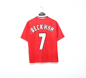 1998/99 BECKHAM #7 Manchester United Vintage Umbro UCL FINAL Football Shirt (M)
