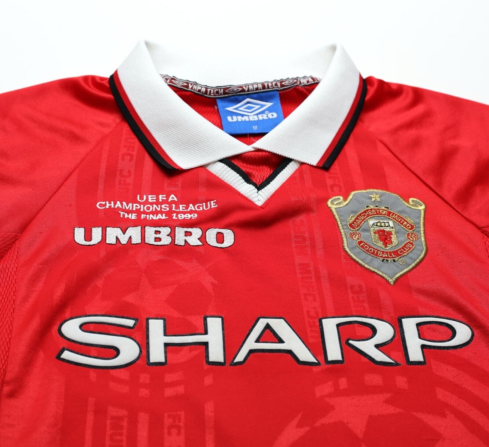1998/99 BECKHAM #7 Manchester United Vintage Umbro UCL FINAL Football Shirt (M)