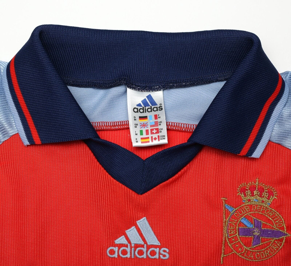 1998/99 DEPORTIVO LA CORUNA Vintage adidas Home Football Shirt Jersey (M)