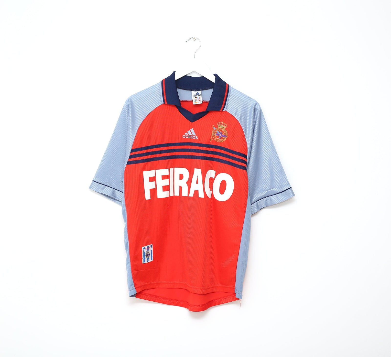 1998/99 DEPORTIVO LA CORUNA Vintage adidas Home Football Shirt Jersey (M)