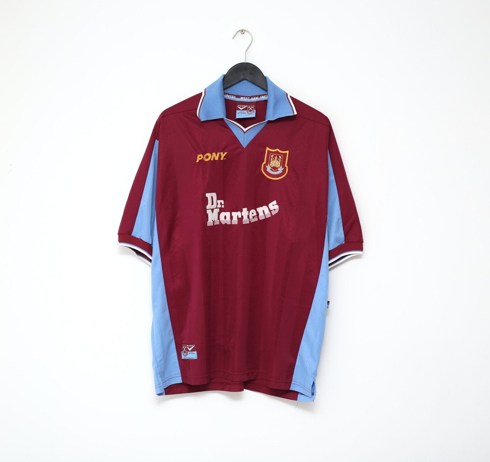 1998/99 DI CANIO #10 West Ham Vintage PONY Home Football Shirt (XL)