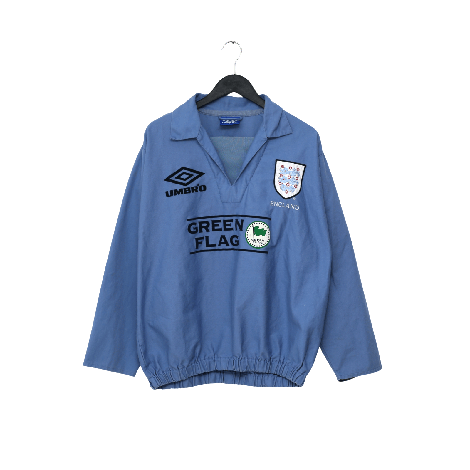 1998/99 England Vintage Green Flag Umbro Football Training Drill Top (L)