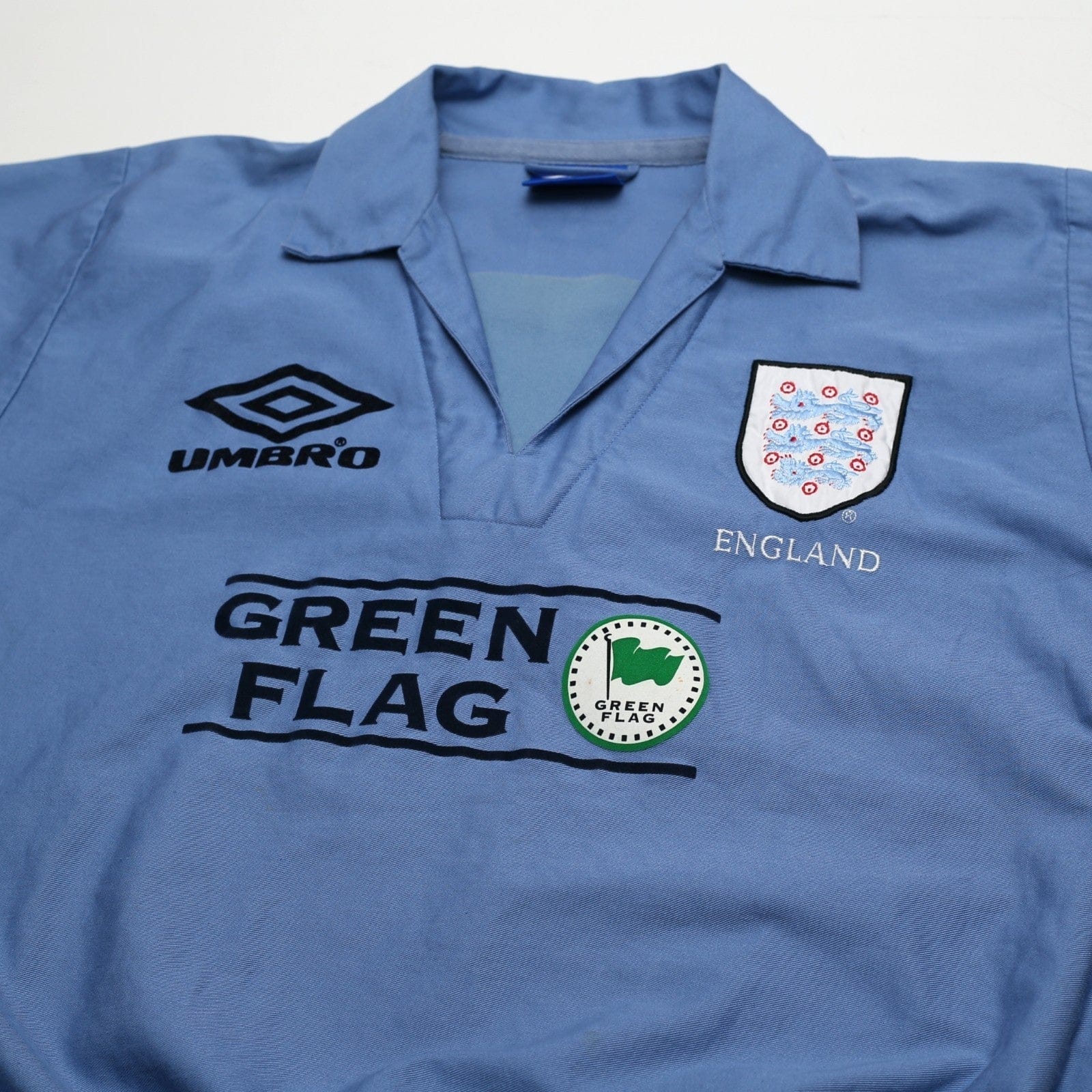 1998/99 England Vintage Green Flag Umbro Football Training Drill Top (L)