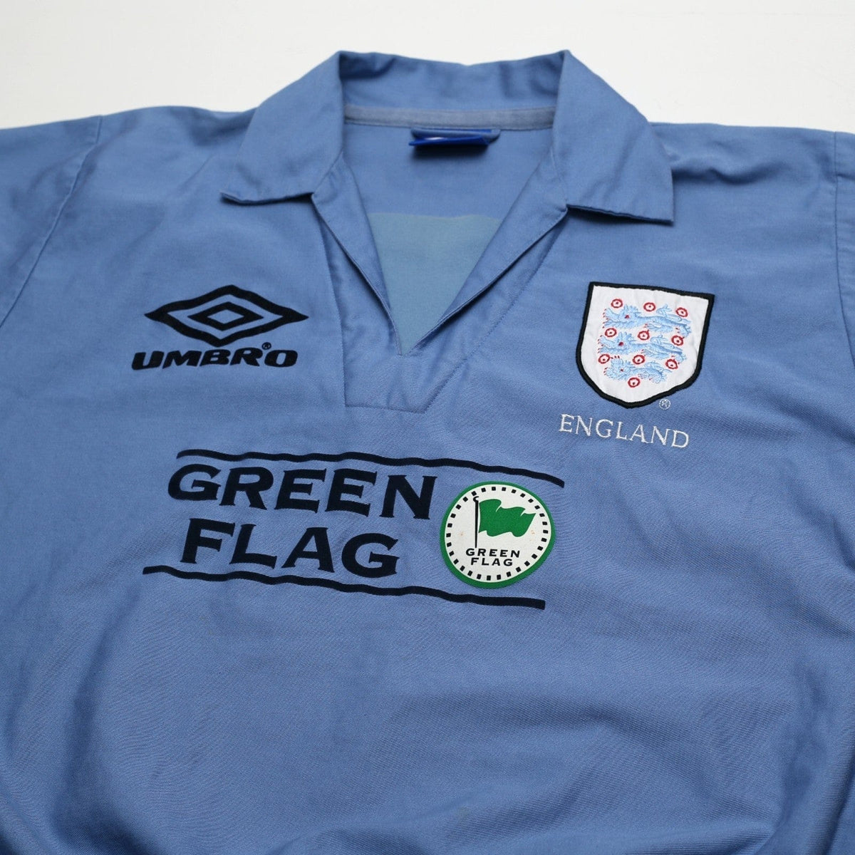 1998/99 England Vintage Green Flag Umbro Football Training Drill Top (L)