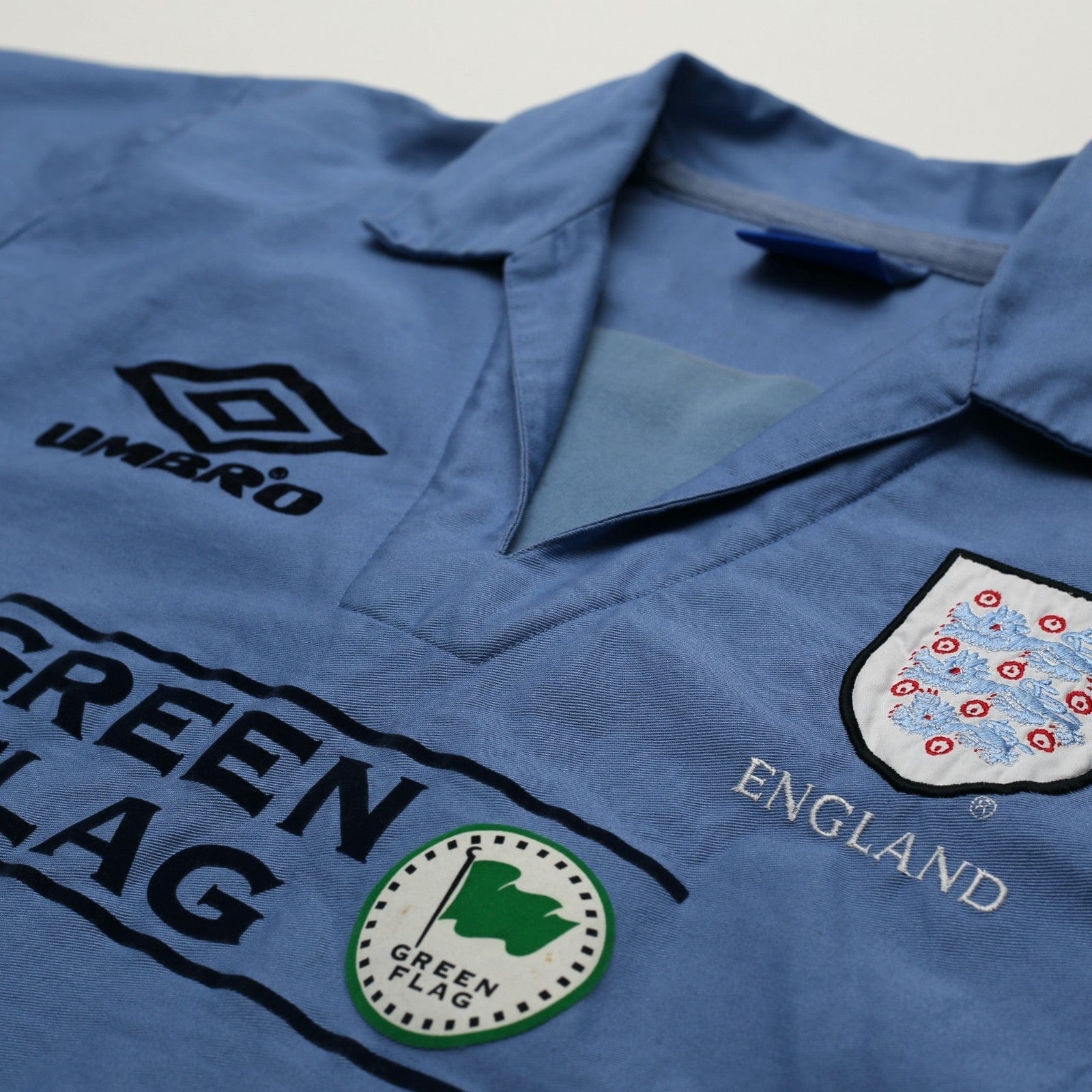 1998/99 England Vintage Green Flag Umbro Football Training Drill Top (L)